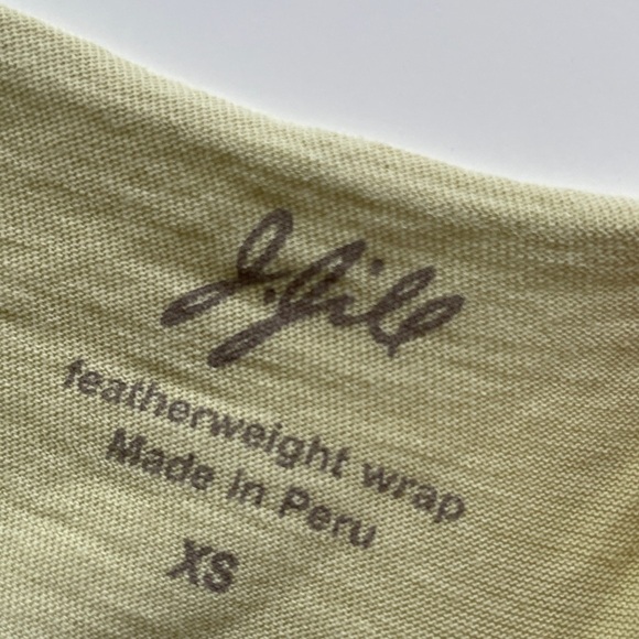 J. Jill Pima Cotton Featherweight Front Tie Wrap Crop Top in Light Green size XS - Picture 3 of 5